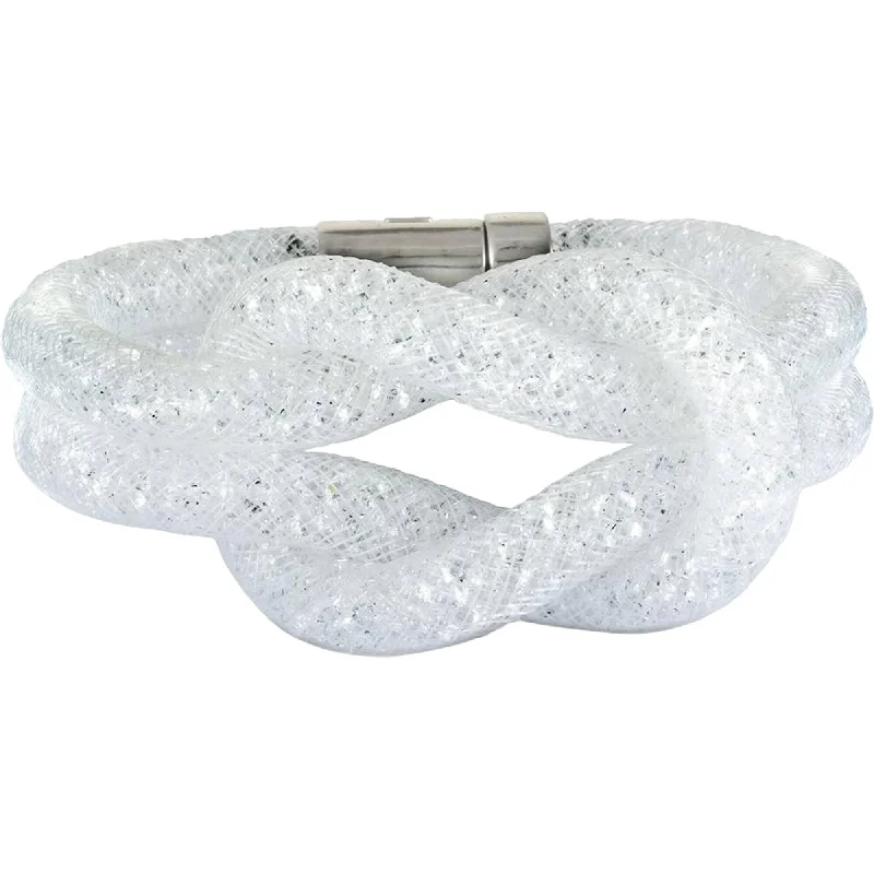 ladies bracelets lightweight design-Swarovski Women's Bracelet - Stardust Fishnet Tube with White Crystal Knot | 5184175