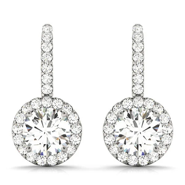 Ladies earrings nick shine -Halo Diamond Earring