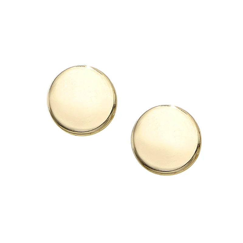 Ladies earrings duo glow -14K Gold Polished Circle Stud Earring