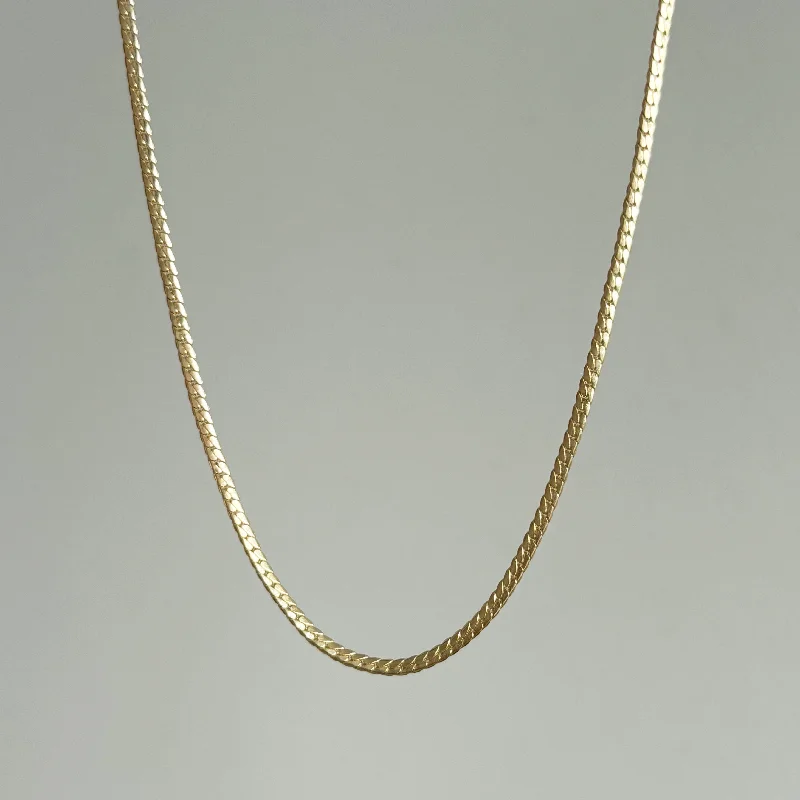 ladies bracelets celtic-Everyday Flat Single Curb Chain Necklace / Bracelet, Solid 14k Gold | LIMITED