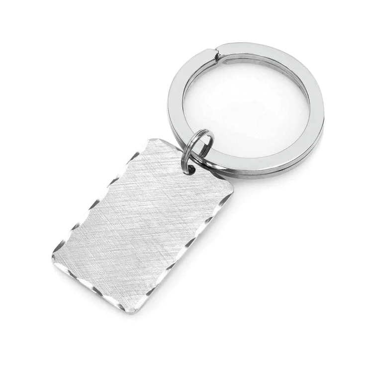 Ladies rings fog shine -Rhodium Finish Florentine Engraved Key Ring