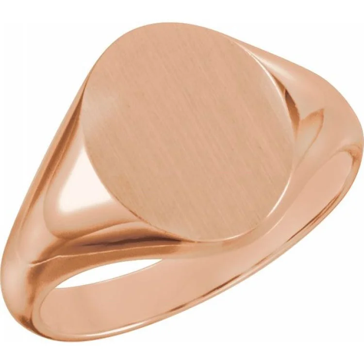 Ladies rings near glow -14K Rose Oval Signet Ring