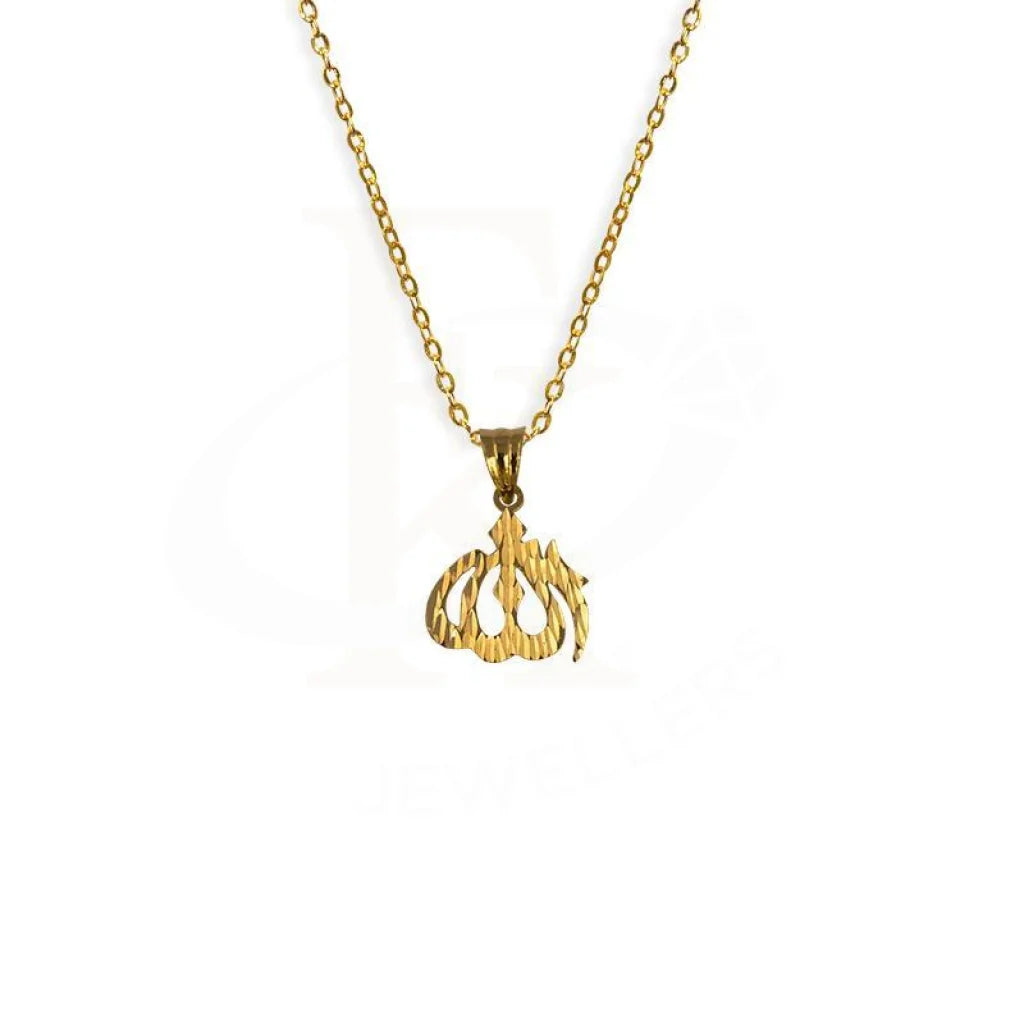 ladies necklaces vintage-Gold Necklace (Chain with Allah Pendant) 18KT - FKJNKL1679