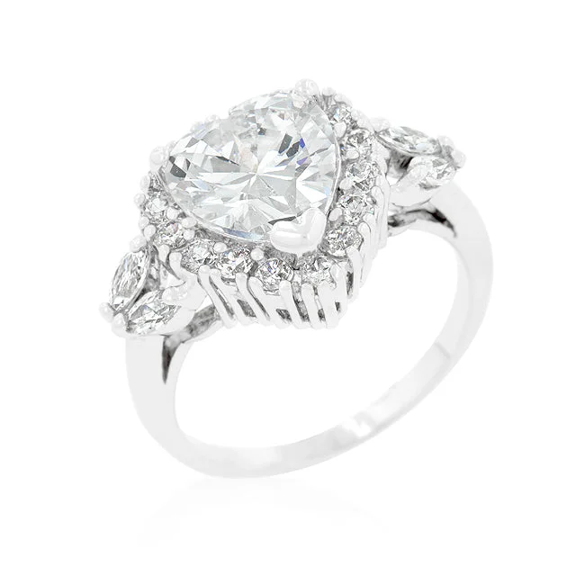 Ladies engagement rings path shine -Elise 3.5ct Heart Halo Engagement Ring | 5ct