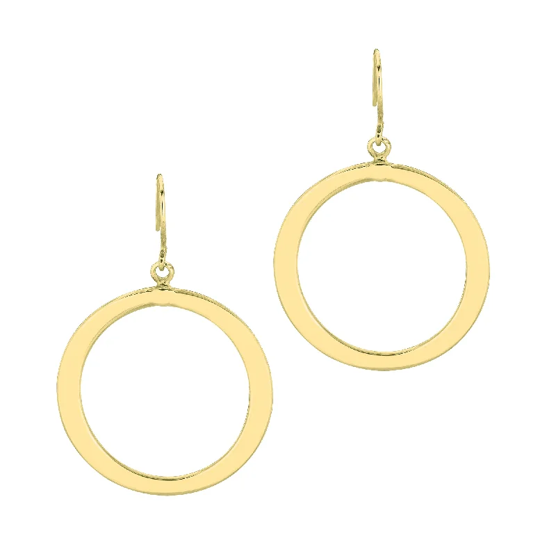 Ladies earrings retro glow -14K Gold Polished Open Circle Dangle Earring