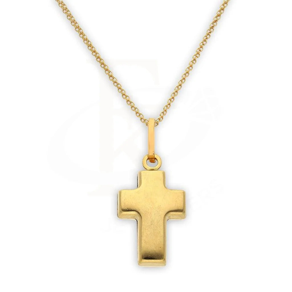 ladies necklaces locket-Gold Necklace (Chain with Cross Pendant) 18KT - FKJNKL18K2348