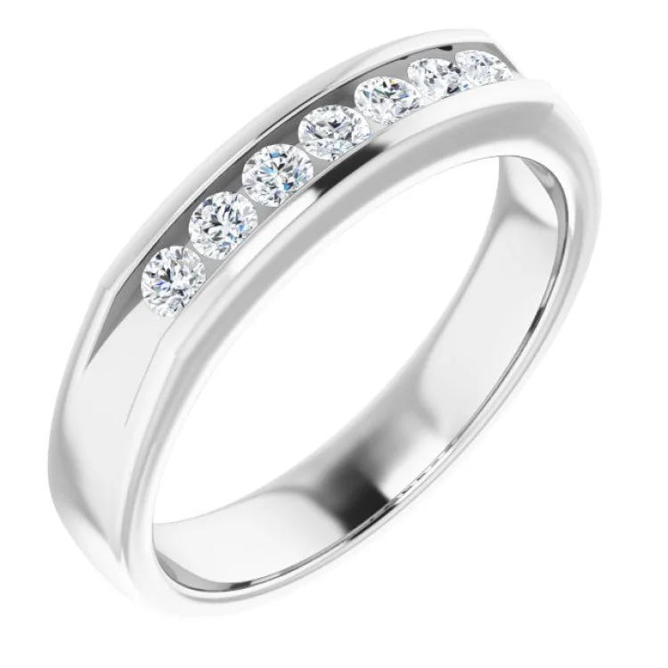 Ladies rings no fee delivery -Platinum 3/8 CTW Natural Diamond Ring