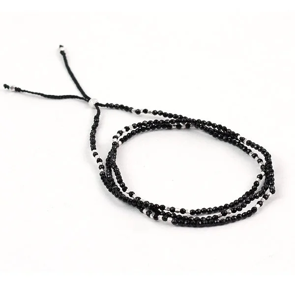 ladies necklaces fall-CHALISA T.. / Onyx 2mm cut beads 2 way accessory necklace/bracelet