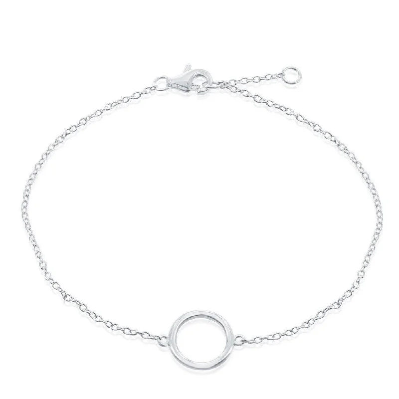 ladies bracelets contemporary-Sterling Silver Open Circle Bracelet, 6.5"