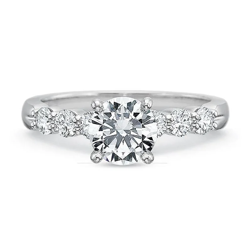 Ladies engagement rings isle charm -Classic Diamond 4 Prong Engagement Ring Setting