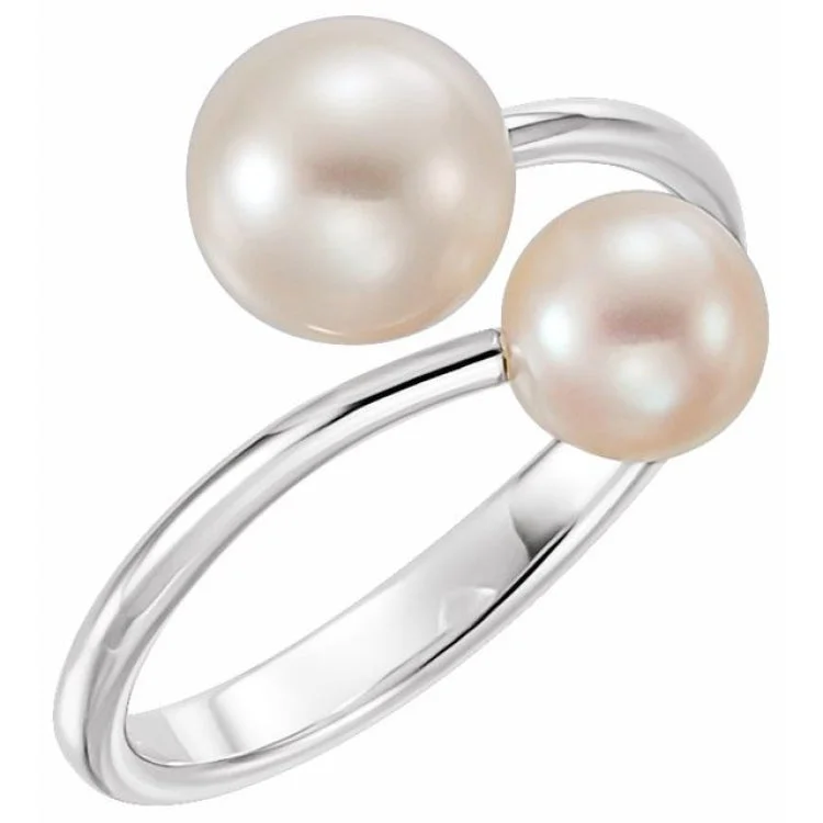 Ladies rings wow charm -Platinum Freshwater Cultured Pearl Ring