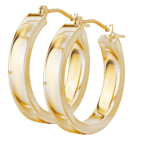 Ladies earrings flow shine -14kt Hoop Earrings