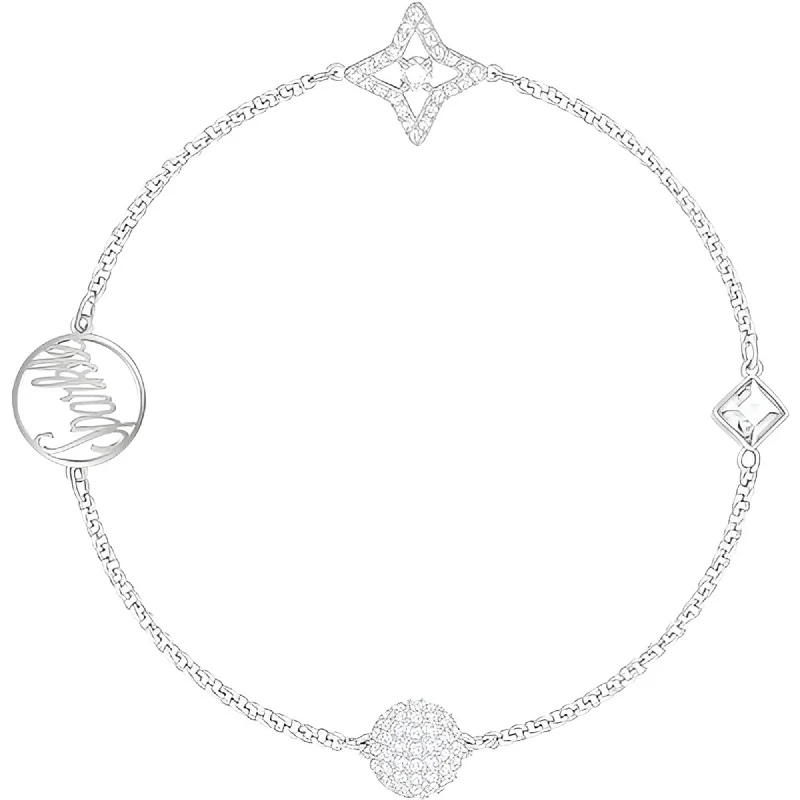 ladies bracelets layered-Swarovski Women's Bracelet - Remix Rhodium Plated Star Strand Crystal Pavé | 5373257