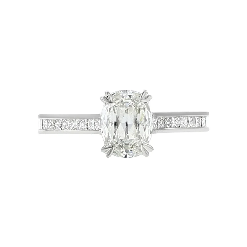 Ladies engagement rings dip charm -L'Amour Crisscut Oval Solitaire Diamond Engagement Ring