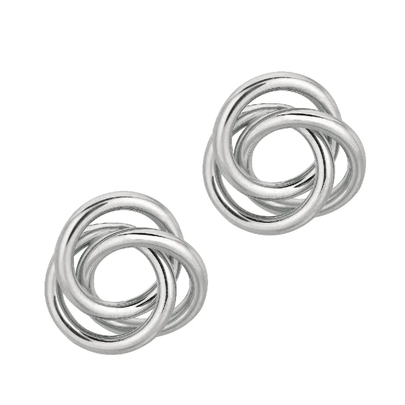 Ladies earrings box glow -Silver Polished Loop Knot Earring