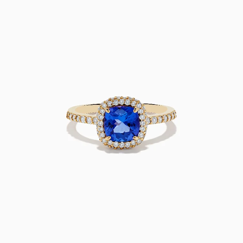 Ladies rings magic radiance -Nahla Siri 14K Yellow Gold Tanzanite and Diamond Ring