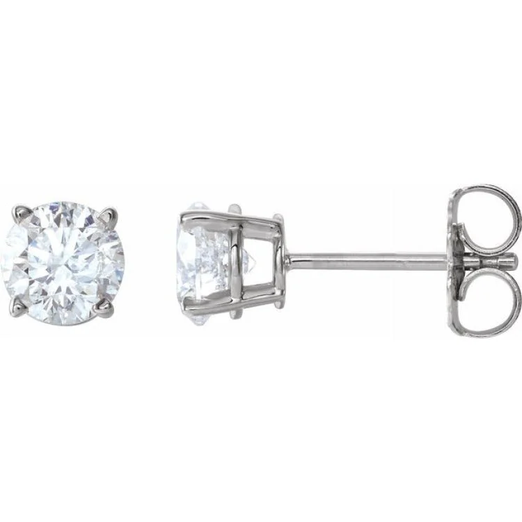 Ladies earrings deep shine -Platinum 1 CTW Natural Diamond Stud Earrings