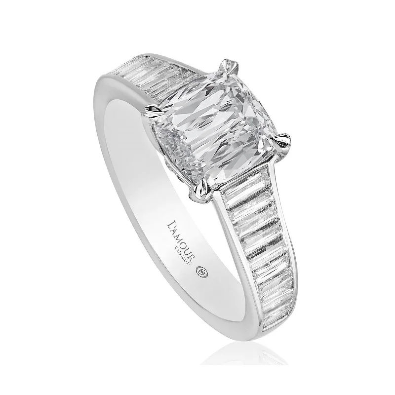 Ladies engagement rings with radiant gems -L'Amour Crisscut Cushion Diamond Engagement Ring