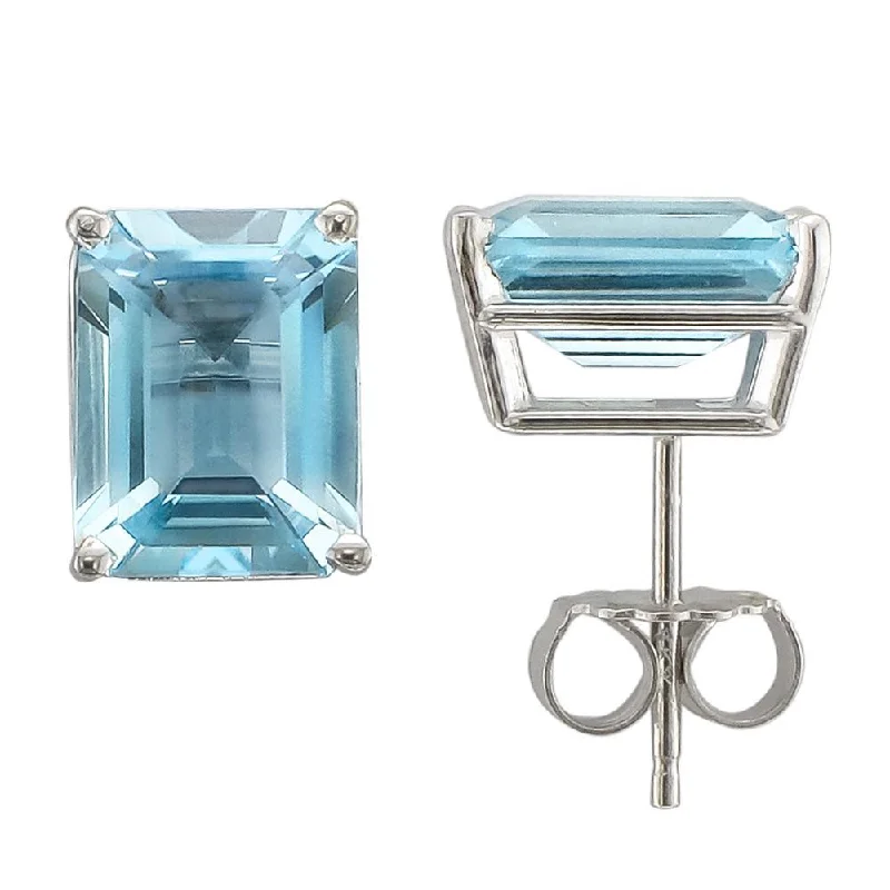 Ladies earrings bride charm -14KT WHITE GOLD 5.50-6.00CTW SKY BLUE TOPAZ EARRINGS