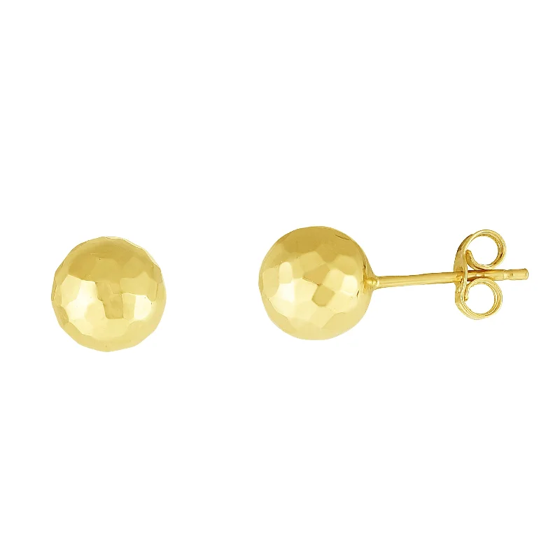 Ladies earrings chill charm -14K Gold 7mm Faceted Post Earring