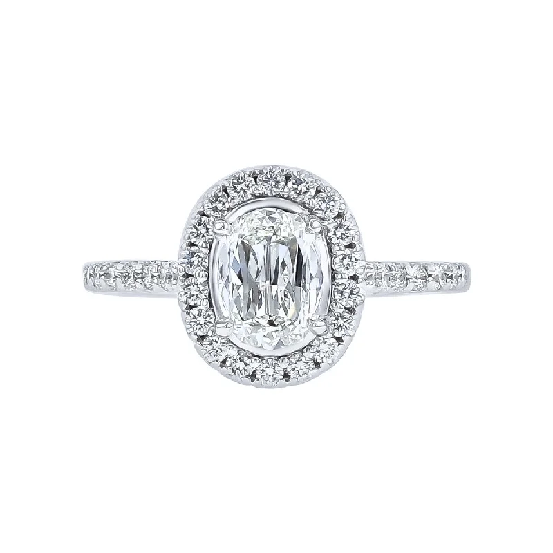 Ladies engagement rings past charm -L'Amour Crisscut Diamond Halo Engagement Ring