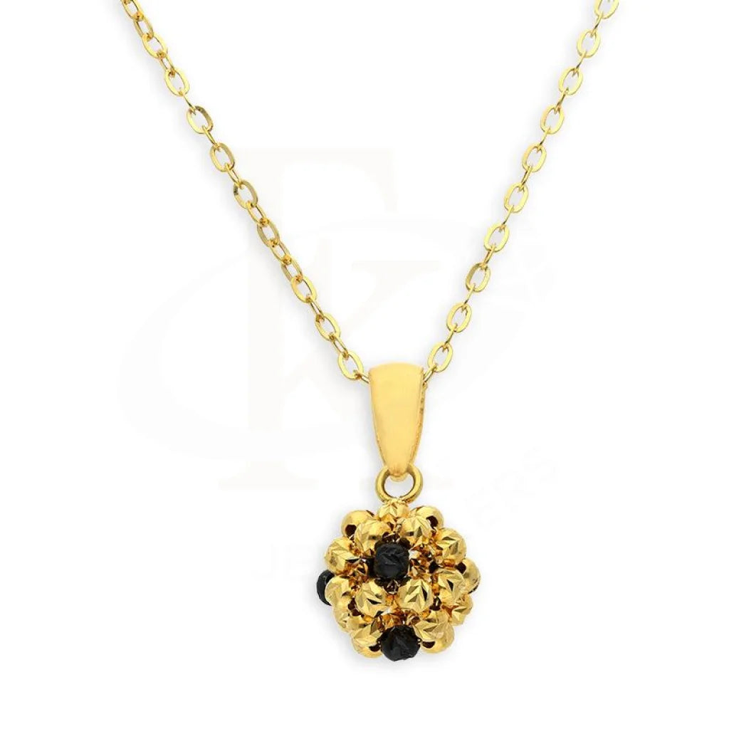 ladies necklaces beaded-Gold Necklace (Chain with Ball Pendant) 18KT - FKJNKL18K2344