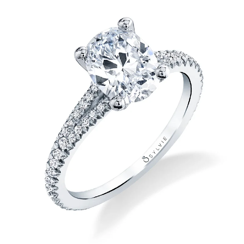 Ladies engagement rings last charm -Sylvie Oval Engagement Ring S1700 - OV