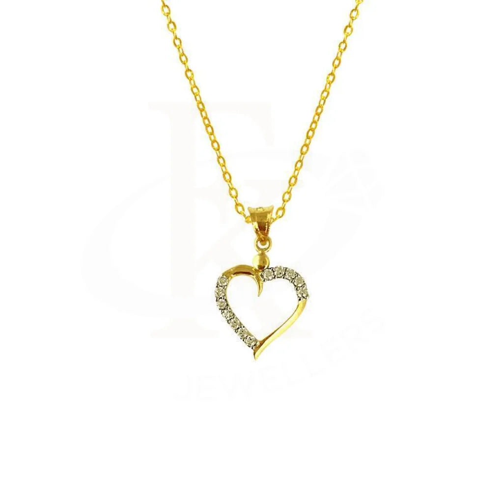 ladies necklaces ruby-Gold Heart Necklace (Chain with Pendant) 18KT - FKJNKL1595