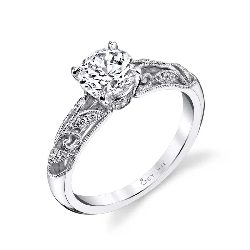 Ladies engagement rings firm radiance -Sylvie Vintage Engagement Ring S1392