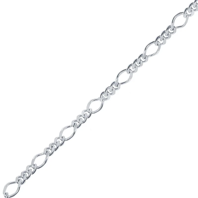 ladies bracelets treat-Classic Women's Bracelet - Rhodium Plated Sterling Silver Curb Linked | Q-5370-7.5