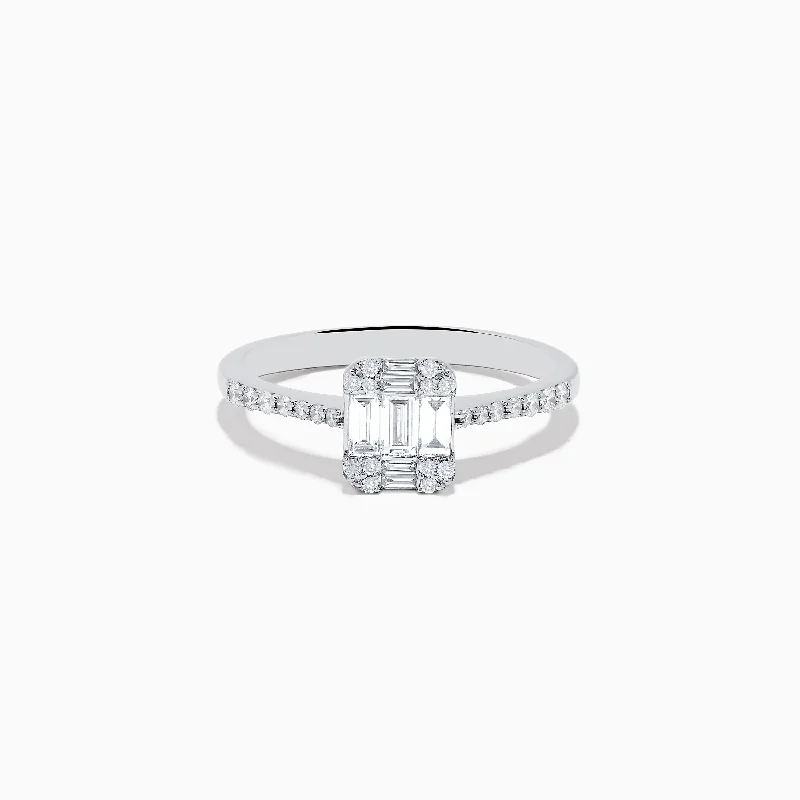 Ladies rings true radiance -Classique 14K White Gold Diamond Ring