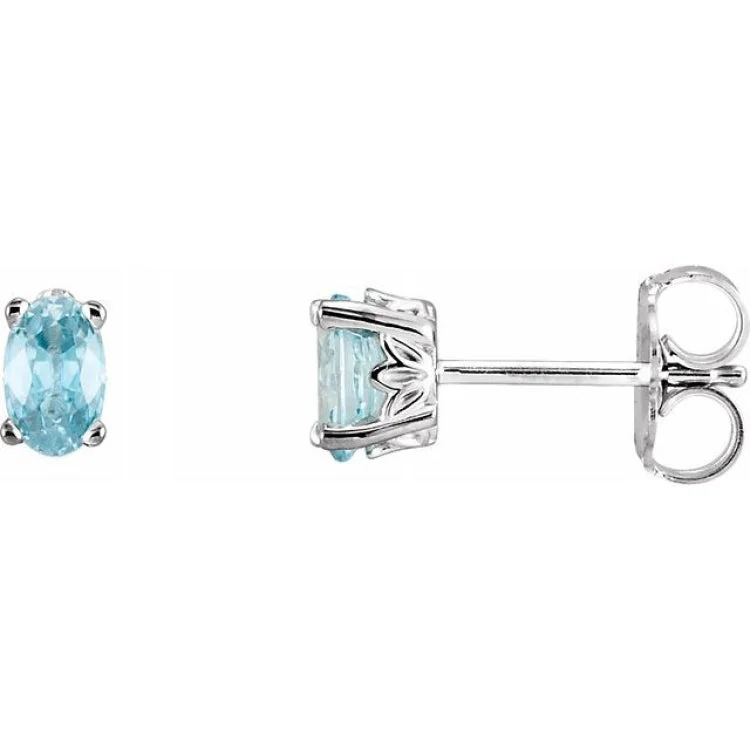 Ladies earrings true radiance -14K White Natural Sky Blue Topaz Earrings