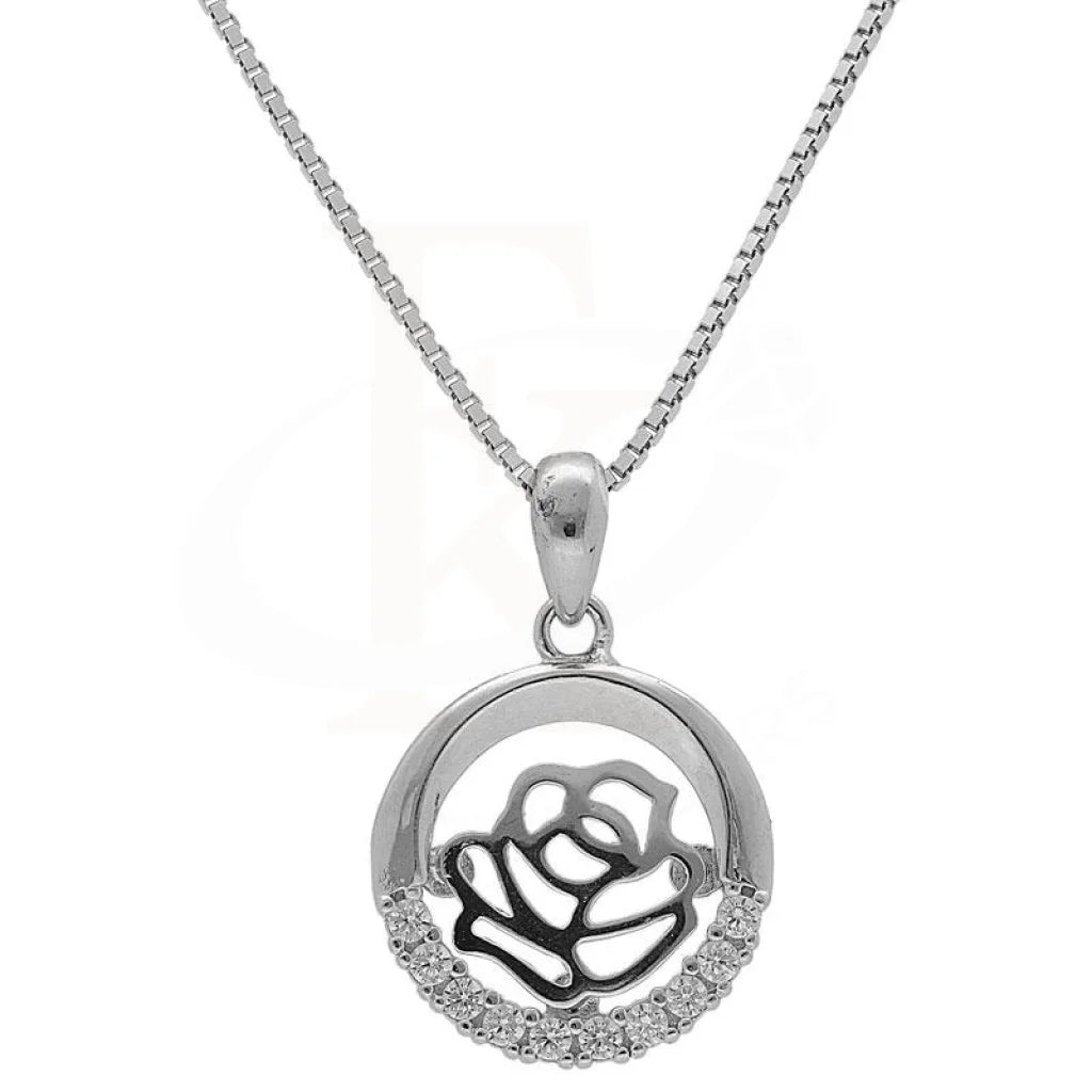 ladies necklaces bridal-Sterling Silver 925 Round Shaped Necklace - FKJNKL1983