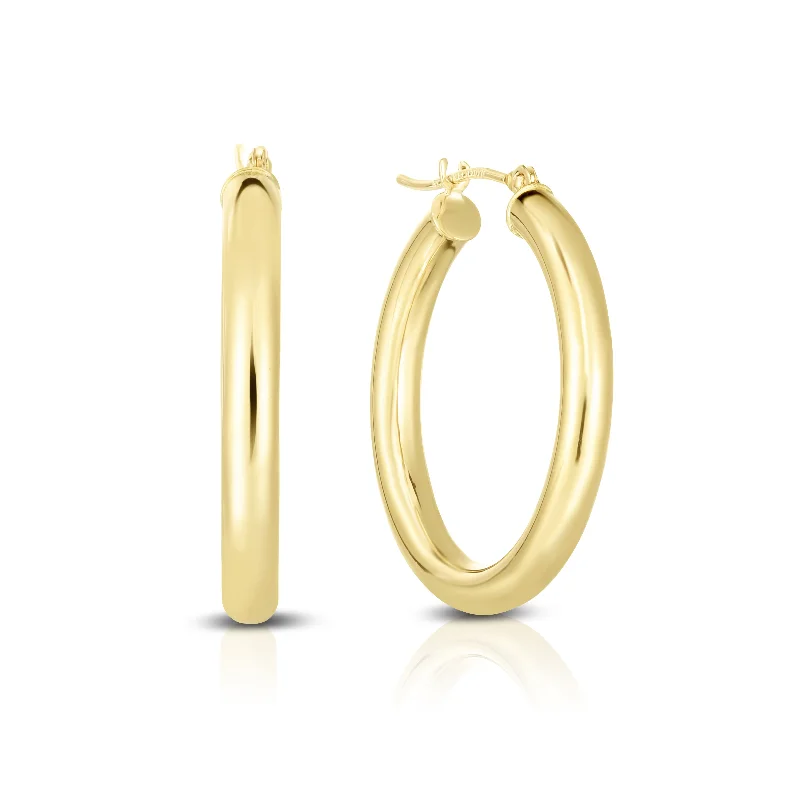 Ladies earrings hue radiance -10K Gold 3x25mm Hoop Earring