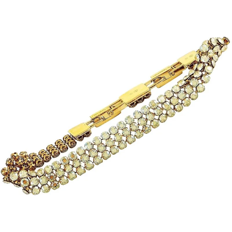 ladies bracelets affordable-Swarovski Women's Bracelet - Fit Crystal Yellow Gold Steel Mesh Bracelet | 5381138