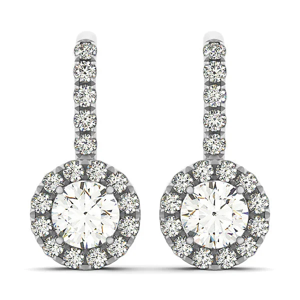 Ladies earrings path shine -Halo Diamond Earring