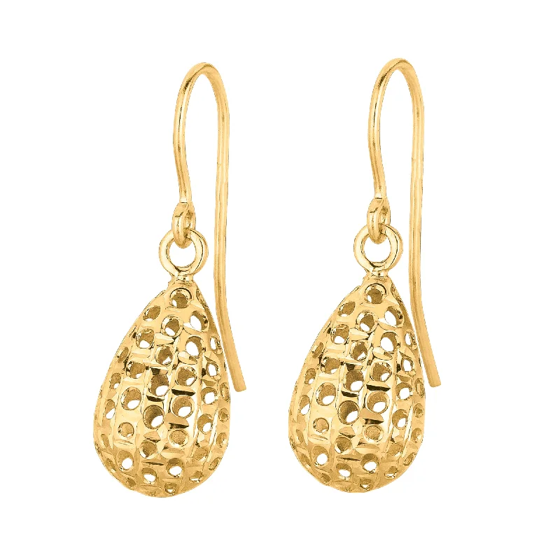 Ladies earrings milestone shine -14K Gold Small Open Tear Drop Earring