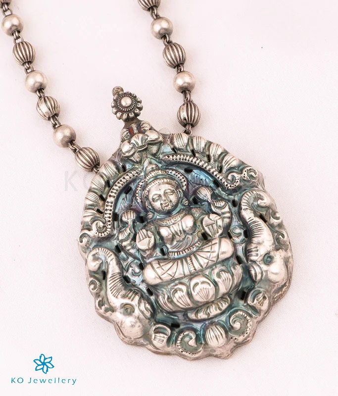 ladies necklaces ethnic-The Prakritya Silver Lakshmi Nakkasi Necklace