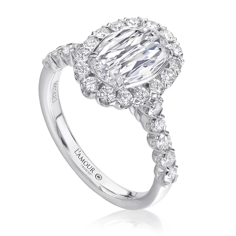 Ladies engagement rings aura radiance -Classic Design Oval Diamond Engagement Ring