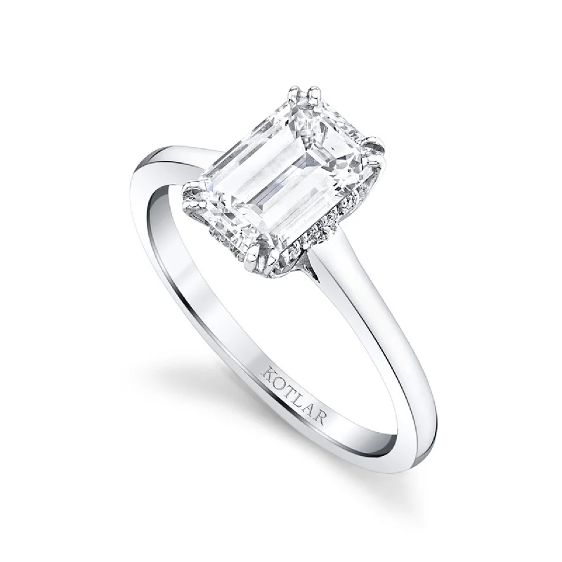 Ladies engagement rings rune radiance -Classico Emerald-cut Solitaire Engagement Ring