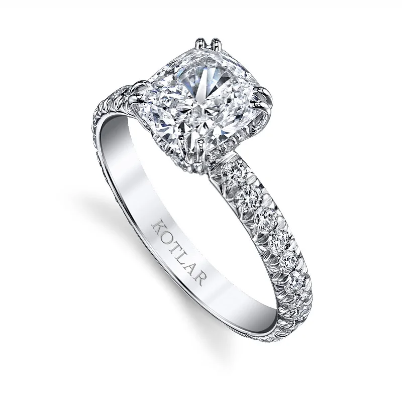 Ladies engagement rings letter glow -Artisan Pave French Cut Diamond Engagement Ring