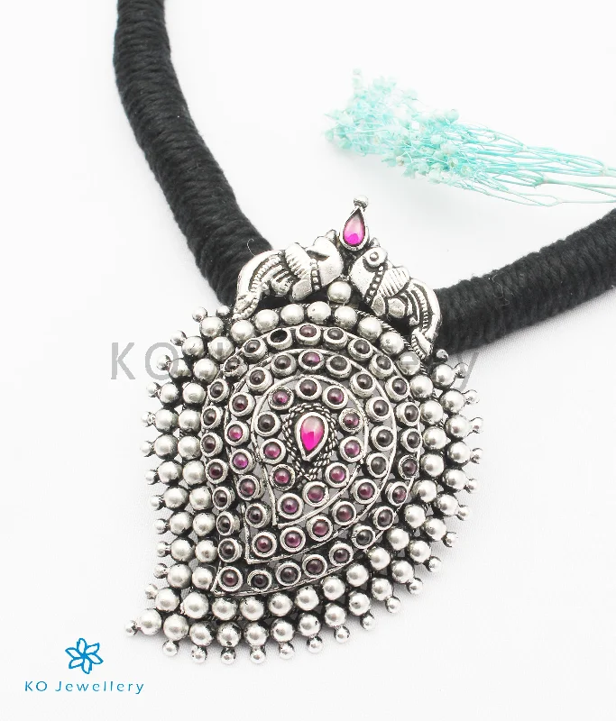 ladies necklaces spiritual-The Prashanti Silver Paisley Necklace (Black)