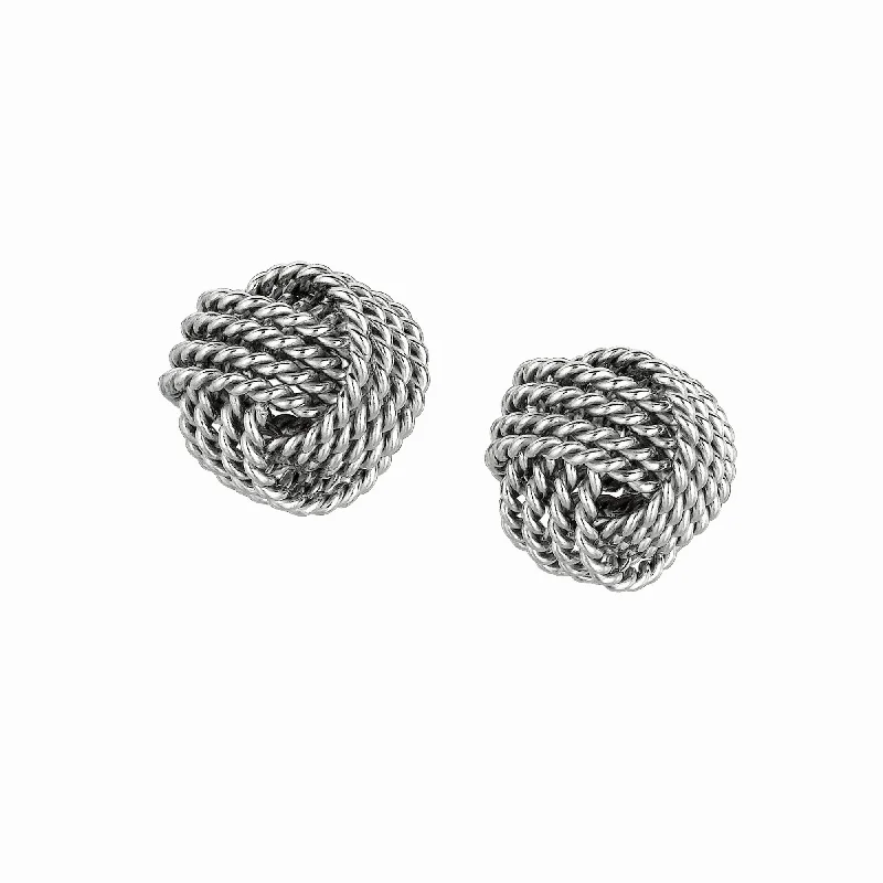 Ladies earrings line radiance -Silver Cable Love Knot Earring