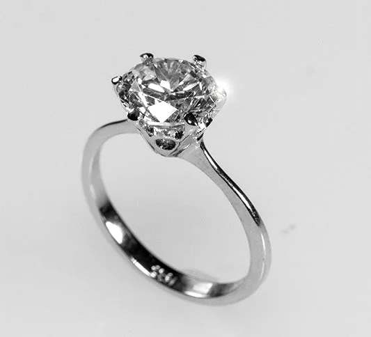 Ladies engagement rings joy radiance -Temila Round Solitaire Engagement Ring |  2ct | Sterling Silver