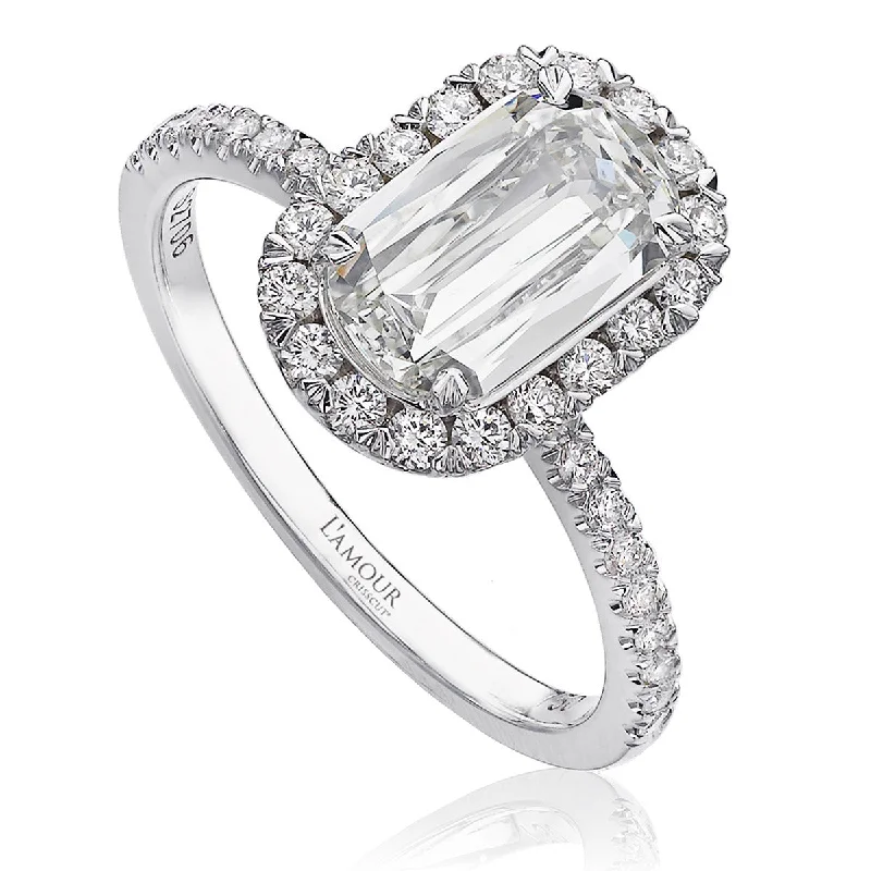 Ladies engagement rings trio gem charm -L'Amour Crisscut Diamond Engagement Ring