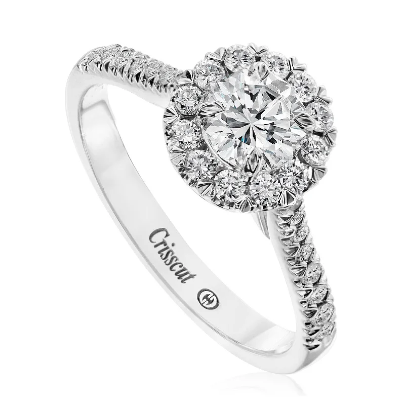 Ladies engagement rings stem charm -L'Amour Crisscut Diamond Engagement Ring