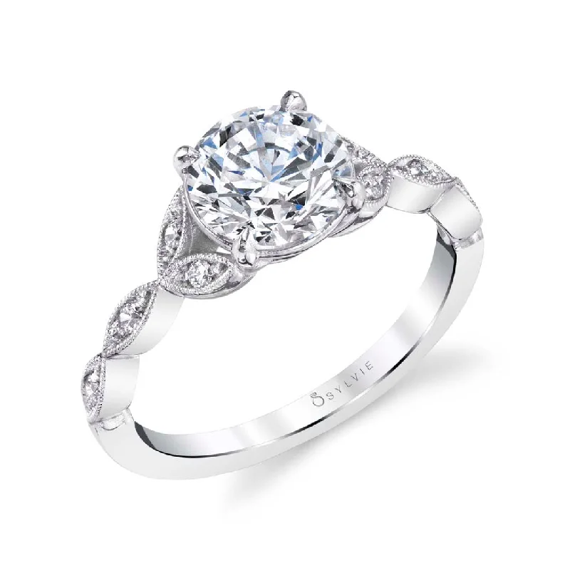 Ladies engagement rings trek radiance -Unique Vintage Engagement Ring S1925