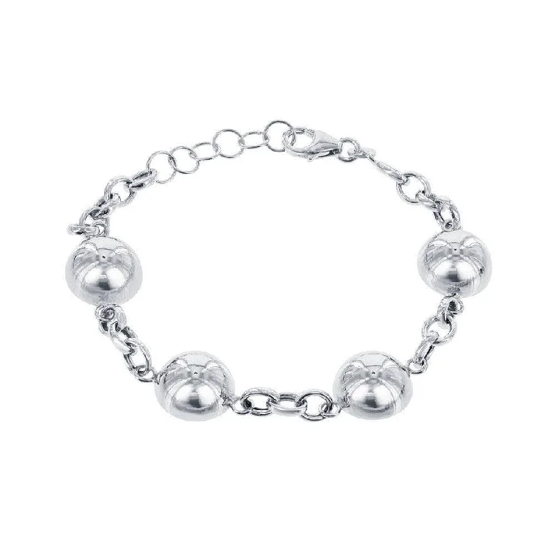 ladies bracelets art deco-Sterling Silver Semi Sphere Bracelet, 7"