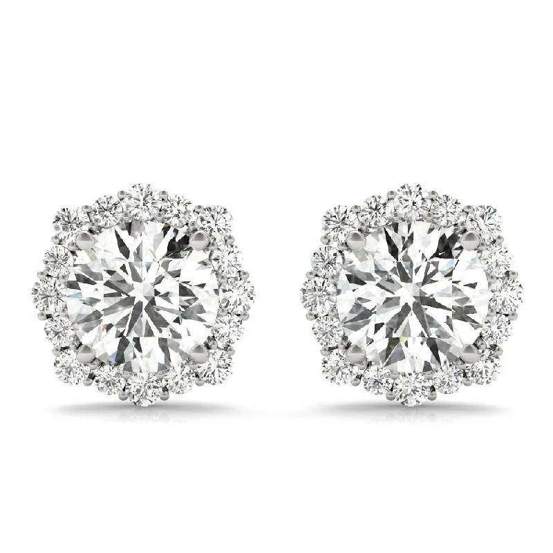 Ladies earrings best glow -Halo Diamond Earring