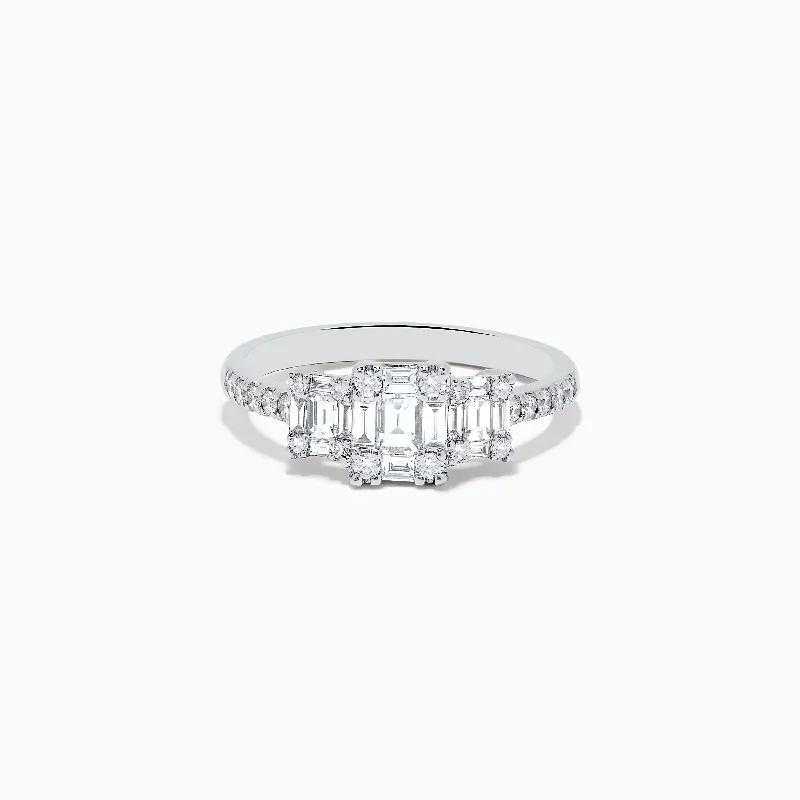 Ladies rings luxe radiance -Classique 14K White Gold Diamond Ring 0.72 TCW